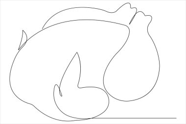 Tavuklu hindi eti. Sürekli bir çizim.