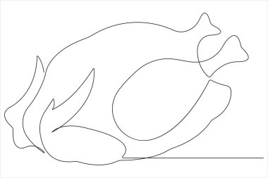 Tavuklu hindi eti. Sürekli bir çizim.