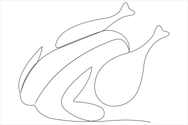 Tavuklu hindi eti. Sürekli bir çizim.