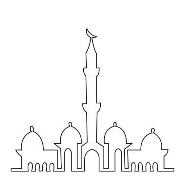 Tarihi eser camiinin aralıksız bir çizimi huzur verici bir ibadet yeri olarak kullanılıyor.