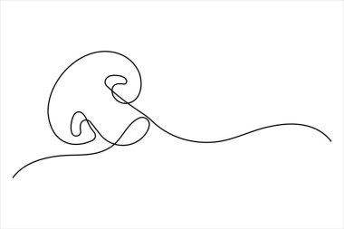  Mantar mantarı, doğanın mantar taşıyıcı sanat illüstrasyonunun tek çizgi çizimi.