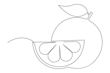 Robot resimdeki ikon portakal meyvelerinin tek bir çizgisi süreklidir.