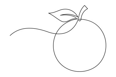 Robot resimdeki ikon portakal meyvelerinin tek bir çizgisi süreklidir.