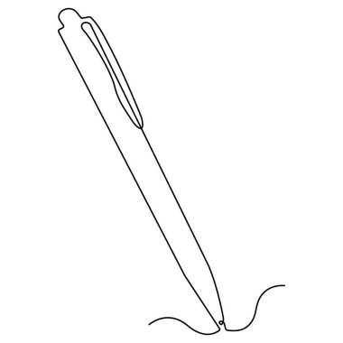Bir kalem konsepti çiziminin kesintisiz tek satır çizimi vektör çizimi