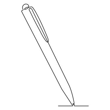 Bir kalem konsepti çiziminin kesintisiz tek satır çizimi vektör çizimi