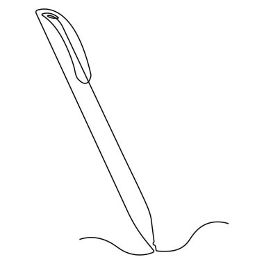 Bir kalem konsepti çiziminin kesintisiz tek satır çizimi vektör çizimi