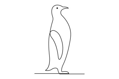 Penguen, vektörün sürekli bir çizgi çizimi