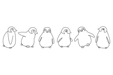 Penguen, vektörün sürekli bir çizgi çizimi