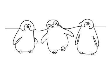 Penguen, vektörün sürekli bir çizgi çizimi