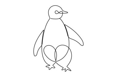 Penguen, vektörün sürekli bir çizgi çizimi