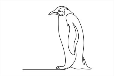 Penguen, vektörün sürekli bir çizgi çizimi