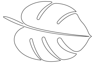 Yaprak canavarı, ana hatlı vektör çiziminin aralıksız tek satır çizimi.