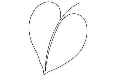 Vektör illüstrasyonu ana hatlı palmiye yaprağı tasarımının sürekli bir çizimi