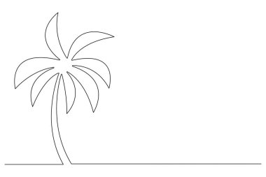 Palmiye ağacı, izole edilmiş ana çizim çiziminin aralıksız bir çizimi