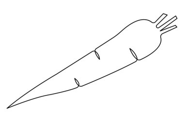 Sağlıklı organik turp ikonu, taze sebze konsepti illüstrasyonunun tek çizgi çizimi