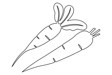 Sağlıklı organik turp ikonu, taze sebze konsepti illüstrasyonunun tek çizgi çizimi