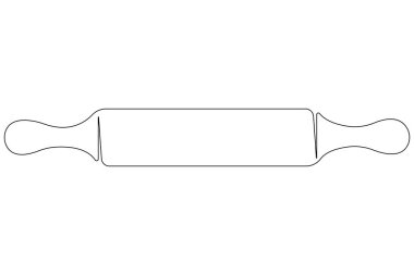 Bir mutfak silindiri pin vektörünün sürekli çizimi