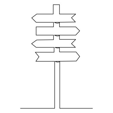  Yol yönü, sağ ve soldaki işaret direği oklarının çizimi devam ediyor.