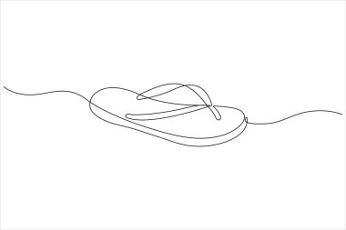 Sandalet ikonu ayakkabı tasarımı çiziminin sürekli bir çizginin vektör illüstrasyonu