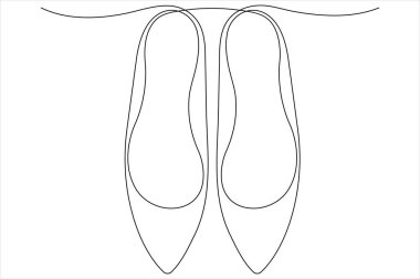 Sandalet ikonu ayakkabı tasarımı çiziminin sürekli bir çizginin vektör illüstrasyonu