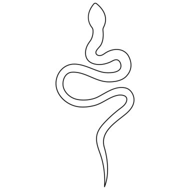 Zehirli yılan ana hatlarının aralıksız çizimi sanat vektörü çizimi