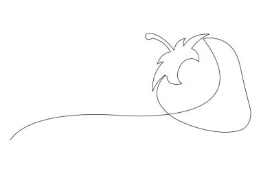 Meyve ikonu taze böğürtlen konsepti için tek sıra organik çilek çizimi