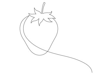 Meyve ikonu taze böğürtlen konsepti için tek sıra organik çilek çizimi