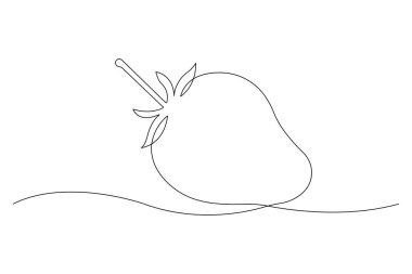 Meyve ikonu taze böğürtlen konsepti için tek sıra organik çilek çizimi