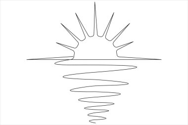 Vektör illüstrasyonu aralıksız güneş sanatı güneşli yaz seyahati konsepti ve sıcak açık gökyüzü havası