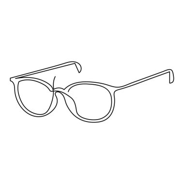 Sürekli bir çizgi çizen güneş gözlüğü tasarımı minimalist vektör çizimi
