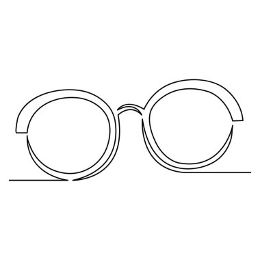 Sürekli bir çizgi çizen güneş gözlüğü tasarımı minimalist vektör çizimi