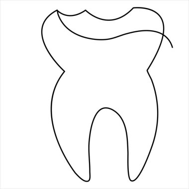 Diş çizimi, vektör taslağı çizimi, çizim ve simge tasarımı.