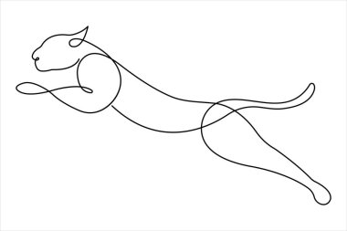 Kaplan sürekli tek bir tarz çizer. Kaplan vahşi hayvan dış hatları vektör çizimi