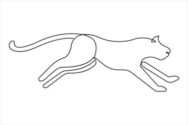 Kaplan sürekli tek bir tarz çizer. Kaplan vahşi hayvan dış hatları vektör çizimi