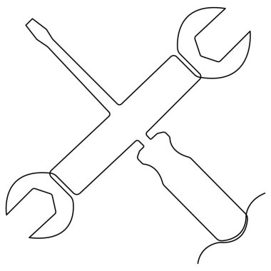 Aralıksız bir satır resim çizim aracı simgesi servis merkezi mühendisi günü