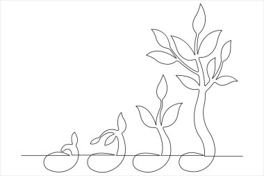 Bitki büyüme sürecini sürekli çizen bir çizgi 