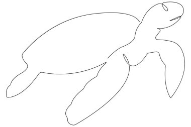 Deniz kaplumbağası konseptinin aralıksız çizimi. Minimalist tasvirler.