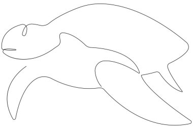 Deniz kaplumbağası konseptinin aralıksız çizimi. Minimalist tasvirler.