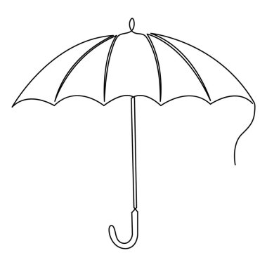Sürekli karalama şemsiyesi çizimi çizimi, vektör çizimi.