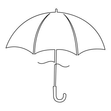 Sürekli karalama şemsiyesi çizimi çizimi, vektör çizimi.