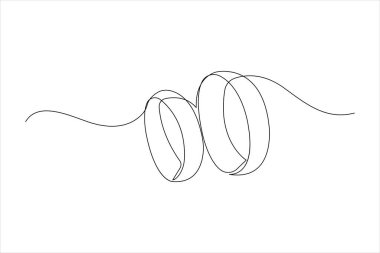 Çizgi vektör illüstrasyonunda sürekli bir çift alyans çizimi