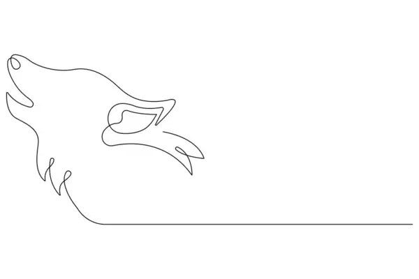 Kurt hayvanların sürekli bir çizgi çizimi konsept tek çizgi çizimi vektör tasarımı
