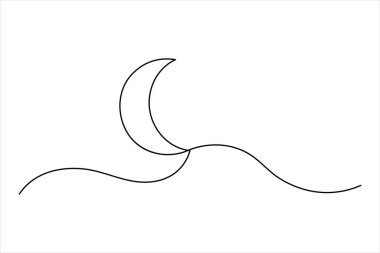 Hilal ay, izole edilmiş ana çizim çiziminin sürekli bir çizgisi.