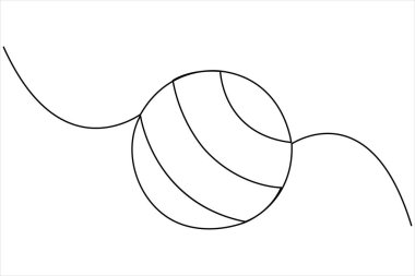 Fitness topu fitness ekipman vektör illüstrasyonunun kesintisiz bir çizimi