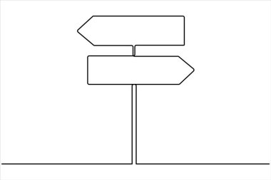 Yol yön tabelası vektör illüstrasyonunun aralıksız çizimi