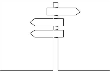 Yol yön tabelası vektör illüstrasyonunun aralıksız çizimi