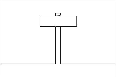 Yol yön tabelası vektör illüstrasyonunun aralıksız çizimi