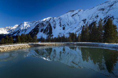 Güneşli ve buzlu Kış Harikalar Diyarı