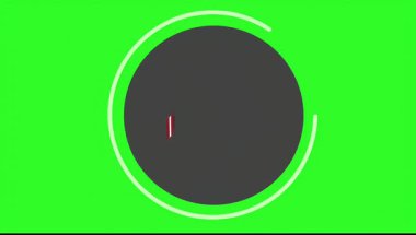 Açık mavi bir işaretin parlak yeşil ekran arka planında, koyu mavi bir çemberin içinde belirdiği döngülü bir animasyon..