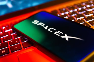 Prag, Çek Cumhuriyeti - 21 Ekim 2024: Uzaylı logosunu gösteren modern akıllı telefon aygıtı.